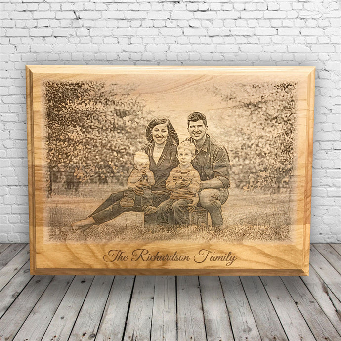 Custom Engraved Photo on Wood Plaque