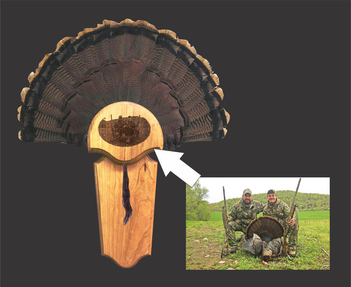 Personalized Laser Engraved Turkey Hunting Photo *Turkey Fan Mount* Hunting Photo